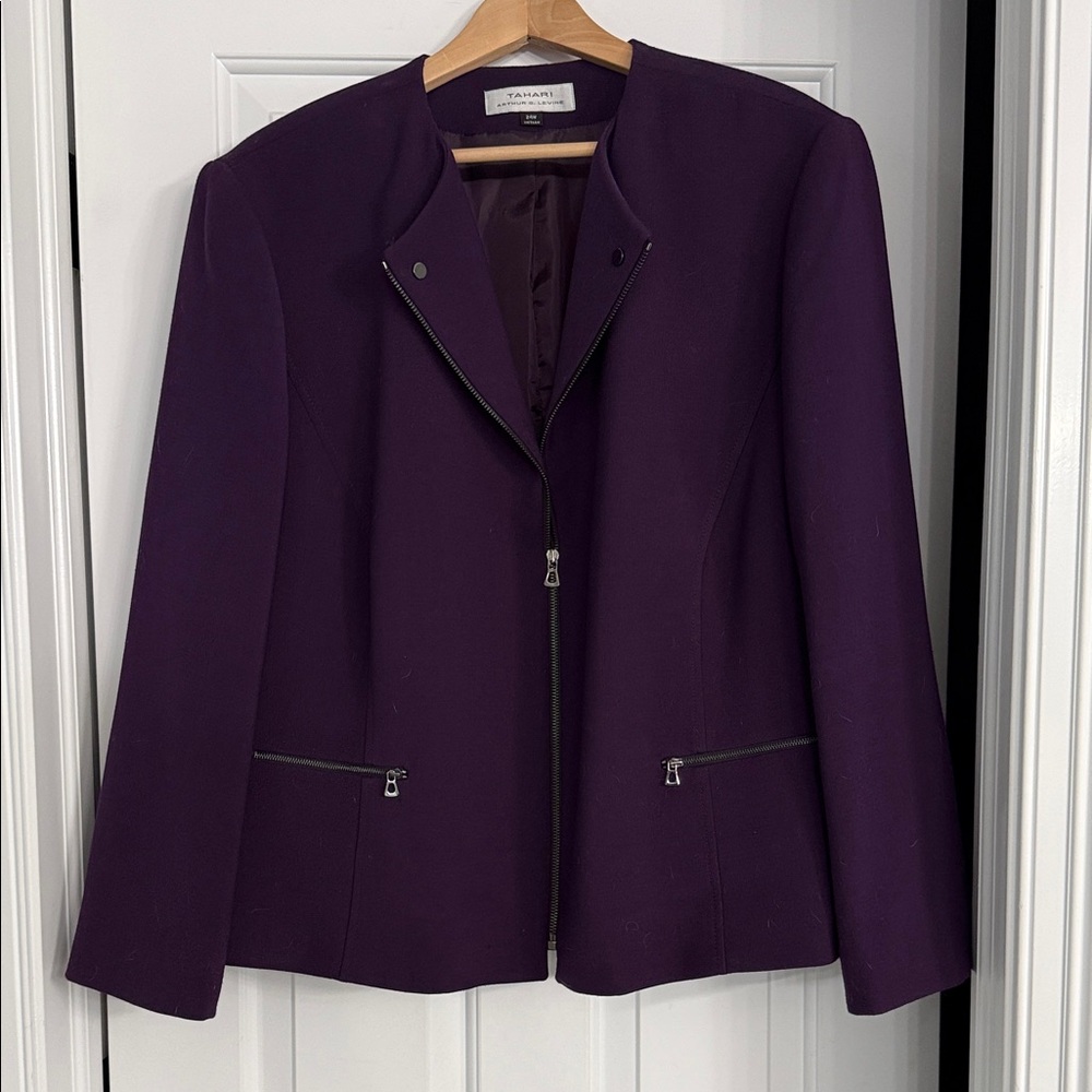 Tahari Women's Deep Purple Blazer